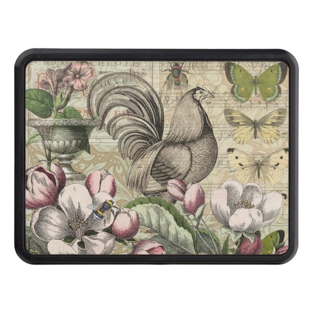 Cubierta Para Remolque Rooster Garden Flower Butfly Art (Anverso)