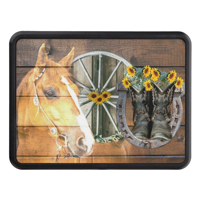 Cubierta Para Remolque Rueda de carreta de vagón occidental Horseshoe Cow (Anverso)