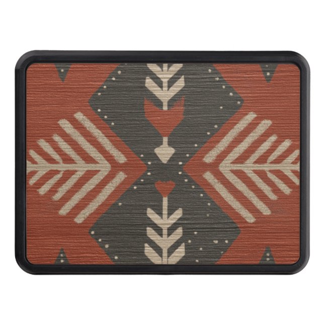 Cubierta Para Remolque Rustic Boho Terracotta Trailer Hitch Cover (Anverso)