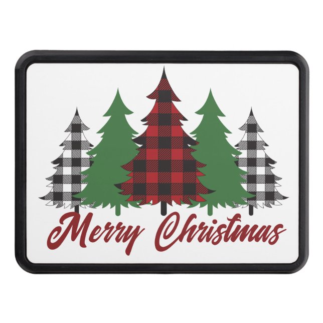 Cubierta Para Remolque Rustic Red Plaid Merry Christmas Trees (Anverso)