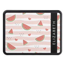 Cubierta Para Remolque sandías rojas, corazones, rayas, tu nombre