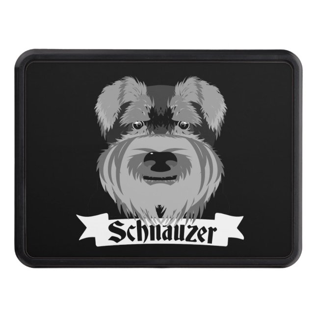 Cubierta Para Remolque Schnauzer negro y gris (Anverso)