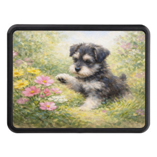 Cubierta Para Remolque Schnauzer Puppy Springtime Flowers