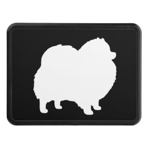 Cubierta Para Remolque Silueta blanca de Pomeranian