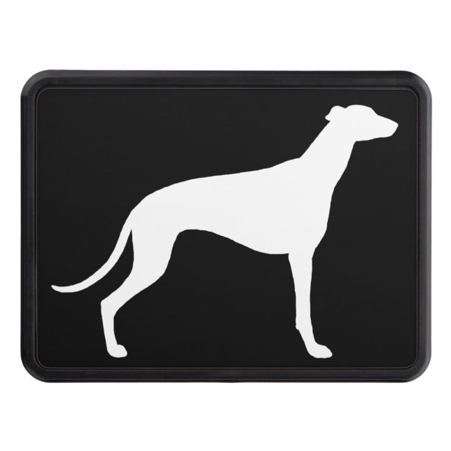 Cubierta Para Remolque Silueta blanca del perro del galgo (Anverso)