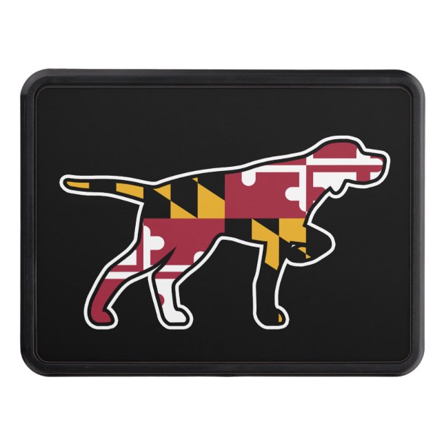 Cubierta Para Remolque Silueta de perro puntero con bandera de Maryland (Anverso)