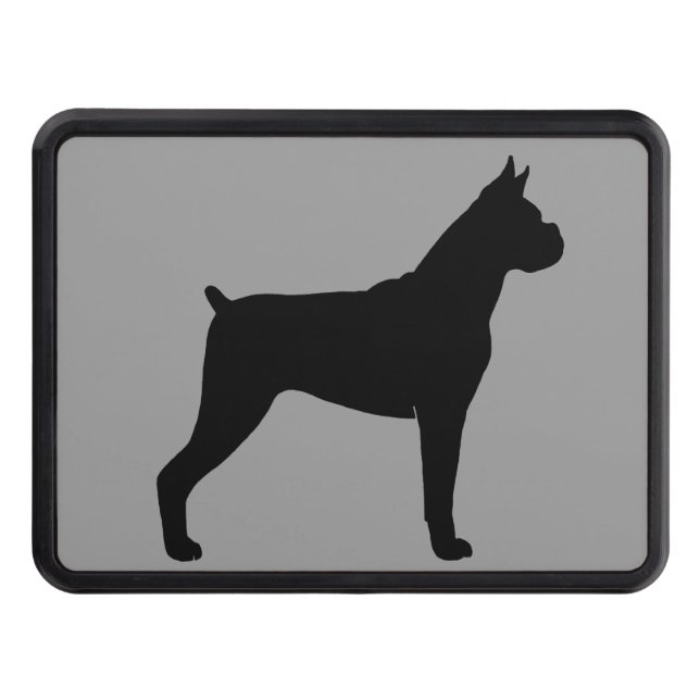 Cubierta Para Remolque Silueta del perro del boxeador (oídos cosechados) (Anverso)