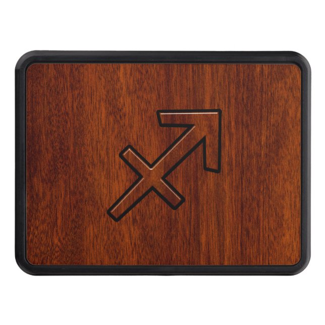 Cubierta Para Remolque Símbolo zodiaco sagitario en madera de caoba (Anverso)