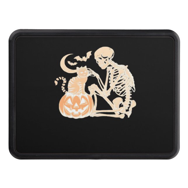 Cubierta Para Remolque Skeleton Cat Skull kitty Cute Halloween Design Cla (Anverso)
