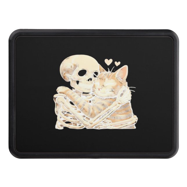 Cubierta Para Remolque Skeleton Hugging Cat Halloween Cat Lover Cat Mom D (Anverso)