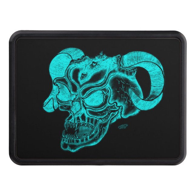 Cubierta Para Remolque Skull Devil Head Black and Green Design (Anverso)
