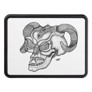 Cubierta Para Remolque Skull Devil Head Black and White Design