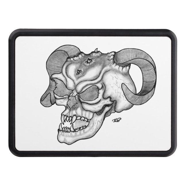 Cubierta Para Remolque Skull Devil Head Black and White Design (Anverso)