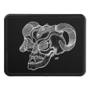 Cubierta Para Remolque Skull Devil Head Black and White Design