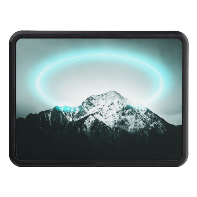 Cubierta Para Remolque Snowy mountain mysterious blue neon light (Anverso)
