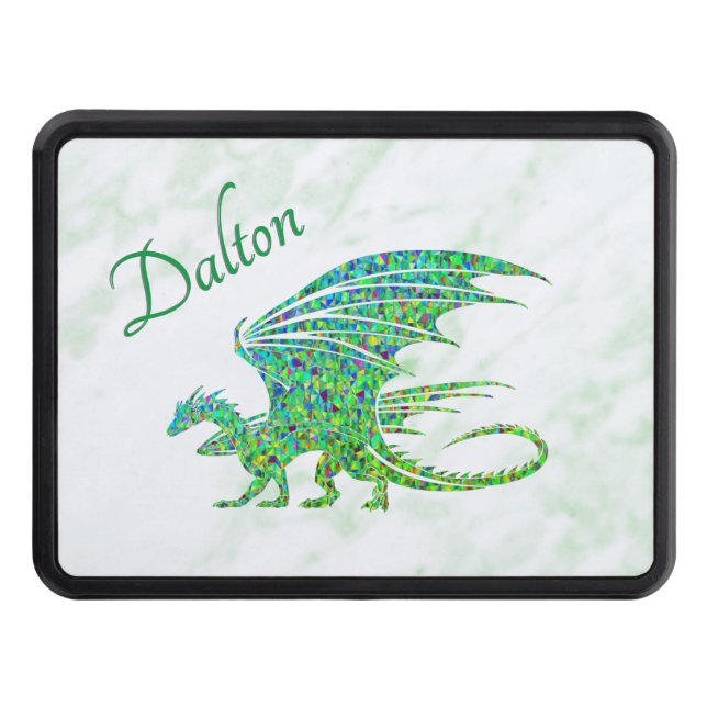 Cubierta Para Remolque Sorprendente Dragón Verde Mosaico Personal (Anverso)