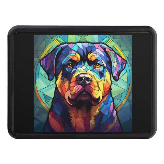Cubierta Para Remolque Stained Glass Rottweiler  (Anverso)