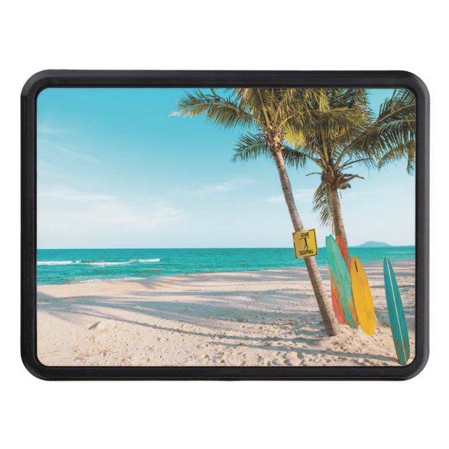 Cubierta Para Remolque Surf board en la playa tirando almohada (Anverso)