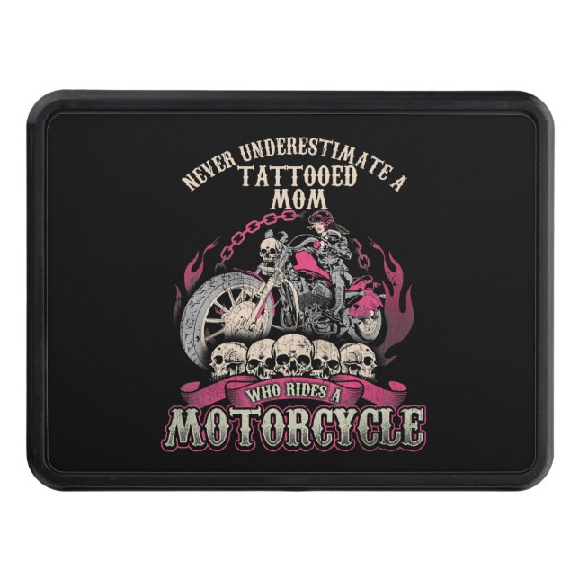 Cubierta Para Remolque Tattoo Mom Biker nunca subestima la motocicleta (Anverso)