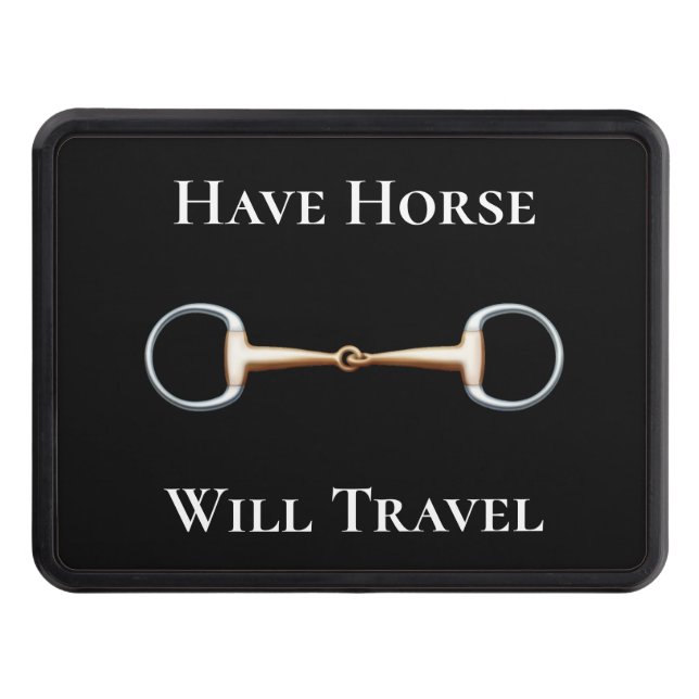 Cubierta Para Remolque "Ten Horse Will Travel" Snaffite Bit White Textos (Anverso)