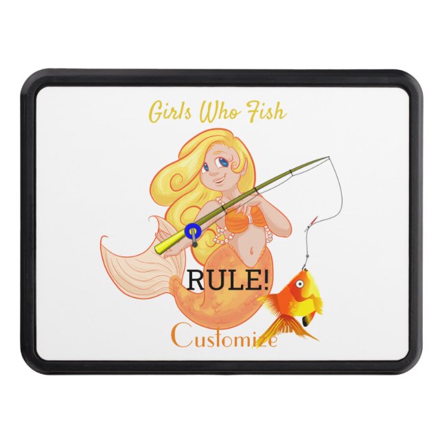 Cubierta Para Remolque Thunder_Cove, Chica de la sirena pesquera divertid (Anverso)