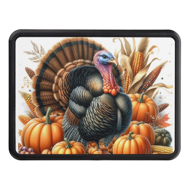 Cubierta Para Remolque Tom Turquía con calabazas Acción de Gracias de 2 p (Anverso)