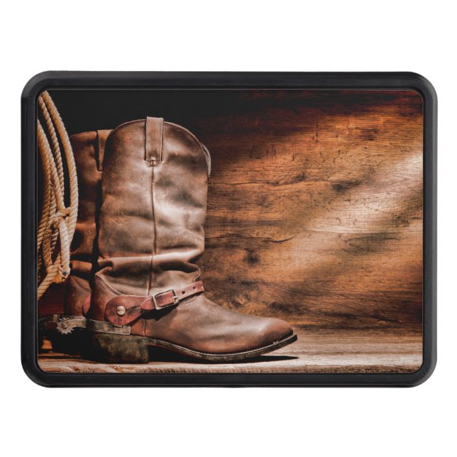 Cubierta Para Remolque Trailer Hitch Cowboy Boots Barn Wood Rustic Counti (Anverso)