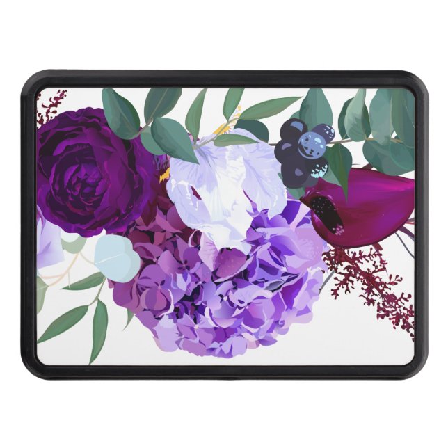 Cubierta Para Remolque Trailer Hitch Lavender Hibiscus en blanco (Anverso)