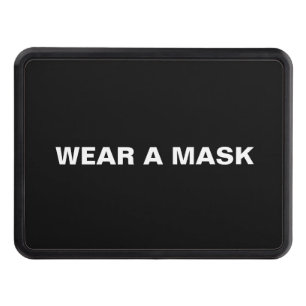 Cubierta Para Remolque Usa una máscara, trenecito minimalista blanco negr