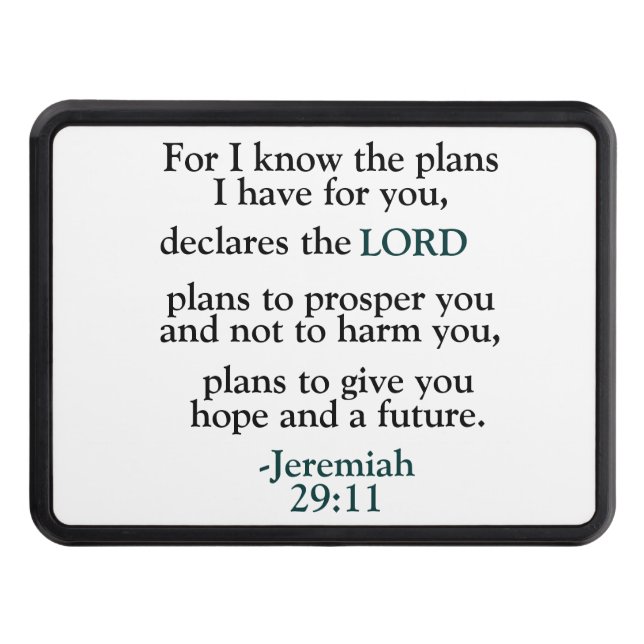 Cubierta Para Remolque Verso inspirador Jeremiah 29:11 (Anverso)