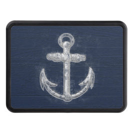 Cubierta Para Remolque Vintage Nautical Anchor Naval Azul/Blanco