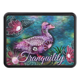 Cubierta Para Remolque Whimsical Floral Duck Purple Teal Personalized