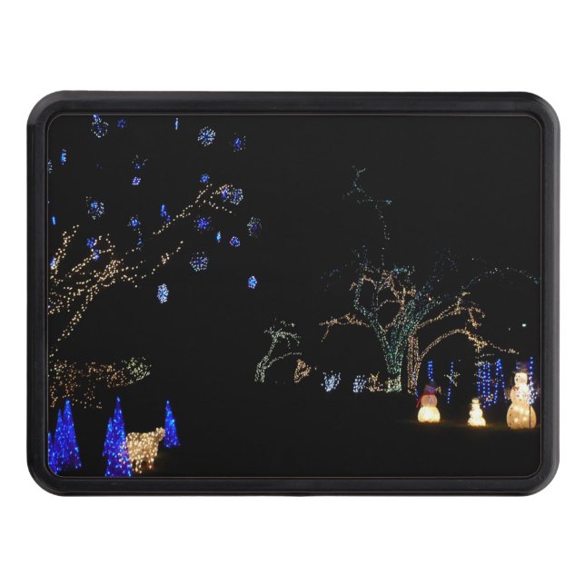 Cubierta Para Remolque Winter Wonderland ilumina vacaciones azules y blan (Anverso)