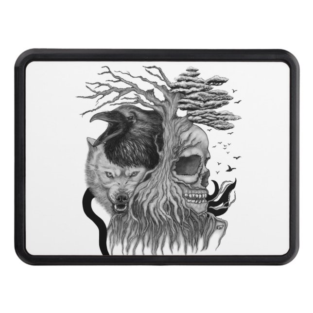 Cubierta Para Remolque Wolf y Raven con el cráneo (Anverso)