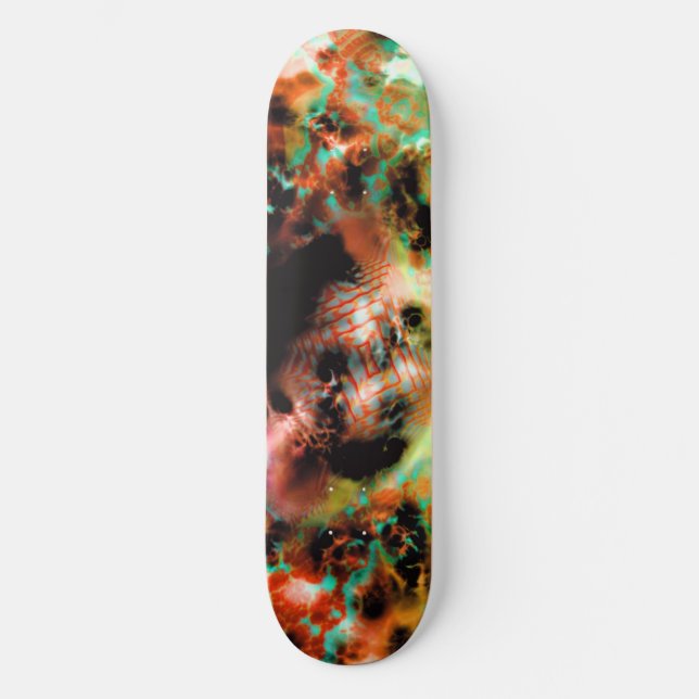 Cubierta para skateboard :Naranja abstracto" (Anverso)