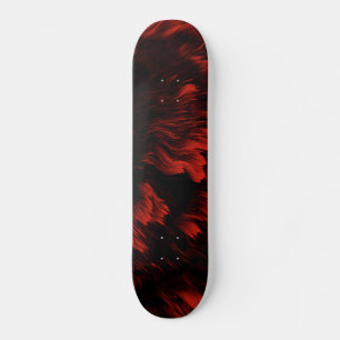 Cubierta para skateboard roja y negra abstracta