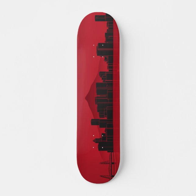 Cubierta para skateboard - Skyline Portland - Rojo (Anverso )