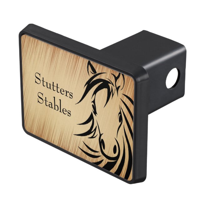 Cubierta personalizada Rustic Horse Trailer Hitch (Parte superior derecha)