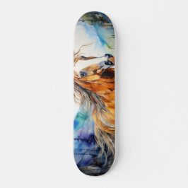 Cubierta Watercolor Horse Skateboard