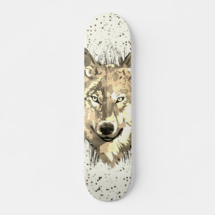 Cubierta Wolf Skateboard   Sepia Wolf Head