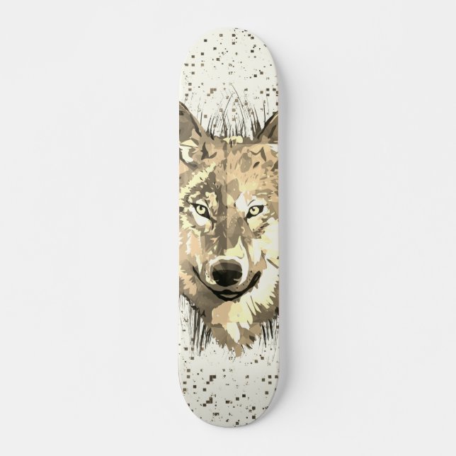 Cubierta Wolf Skateboard | Sepia Wolf Head (Anverso )