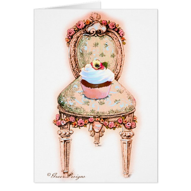 Cubierta y tarjetas de estilo vintage para sillas (Frente)