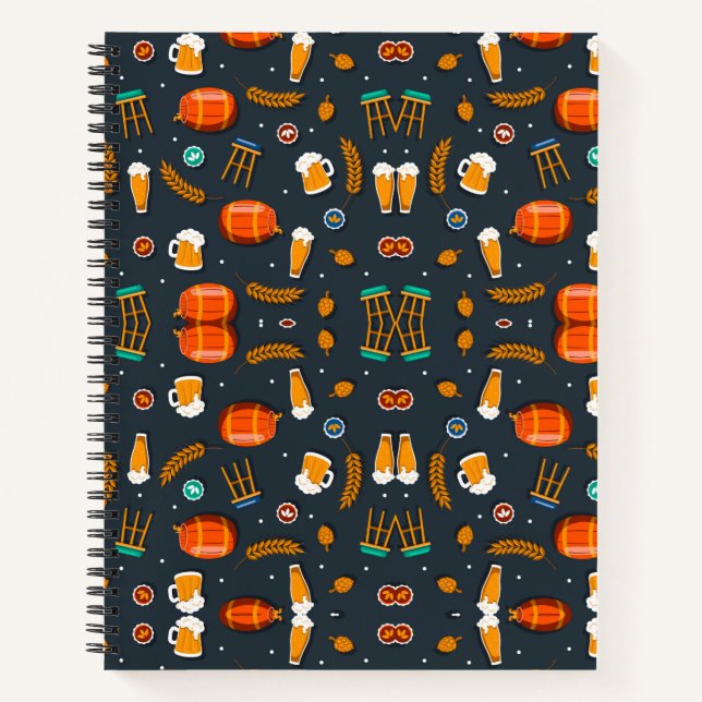 Cubiertas de cuaderno con un patrón juguetón y col (Anverso)