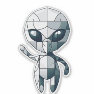 Cubism Alien Pegatina
