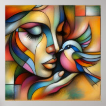 Cubismo, Resumen, Moderno, Poster, Arte