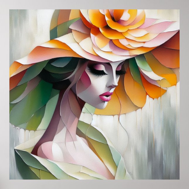 Cubismo, Resumen, Moderno, Poster, Poster de Arte (Frente)