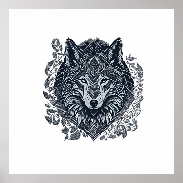 Cubismo Tribal Arte del Lobo (Frente)