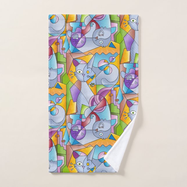 Cubist Cats - The Mininos (Toalla de mano)