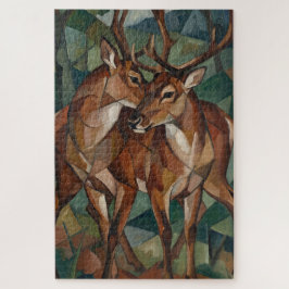 Cubist Style Reindeer Jigsaw Puzzle