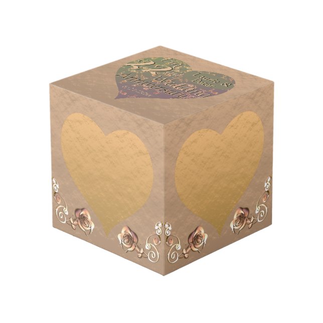 Cubo 22.º Boda Aniversario Coppery Plum Cube (Angulo Anverso)
